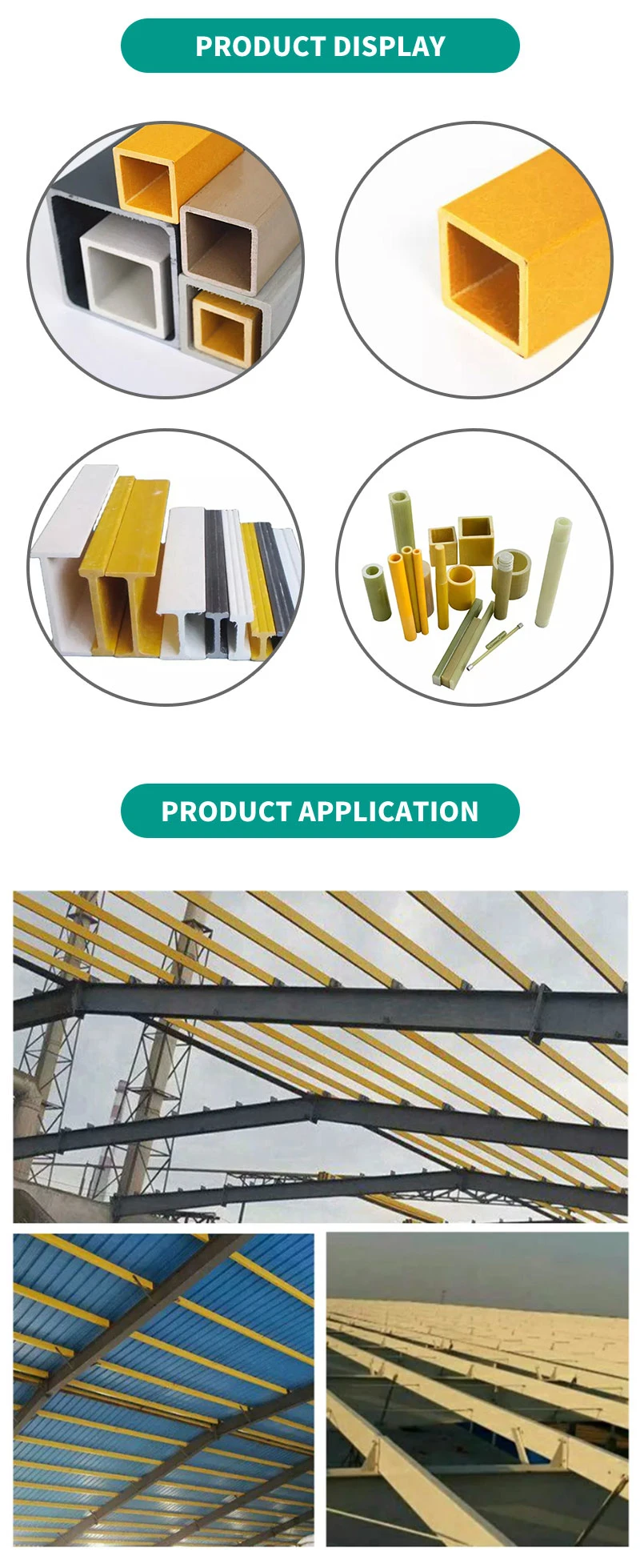 High Quality Durable Fiberglass FRP Pultruded Profiles Manufacturer