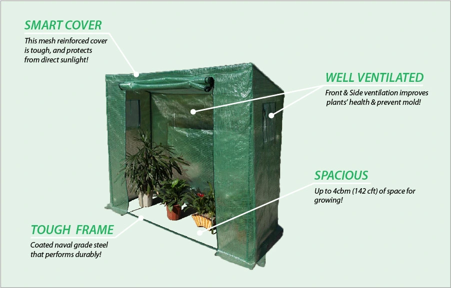 (3X6X7) FT Growing Winter Plants Indooor Lean to Greenhouse