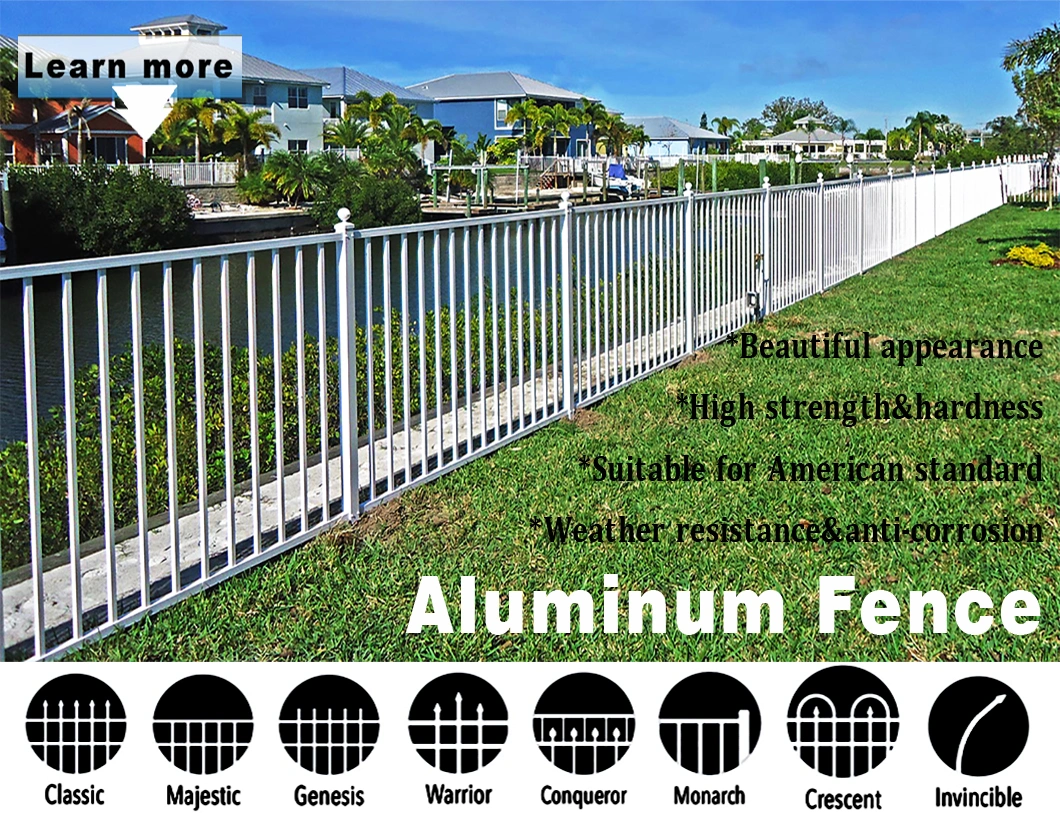 Metallic/Steel/Iron/Aluminum Security Spear Picket Fence Panel and Post